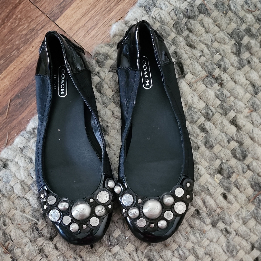 Coach Black Embellished Flats for Versatile Wear